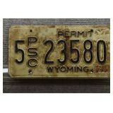 Vtg Wyoming Public Service Commision License Plate