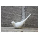 Fenton WhiteSatin Glass Bird of Happiness Figurine