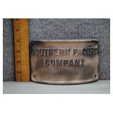 'Southern Pacific Company' Metal Builder's Plate