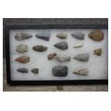 Display of Native American Artifacts-Arrowheads