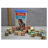 1970's Playskool Letter Wood Blocks, Original Box