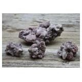 Cluster of Mineral Specimens- Purple Calcite