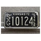 1972 Vtg Kansas License Plate, SG County