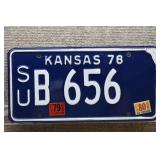1978 Vtg Kansas License Plate, SU County