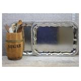 Maro Megastore Chrome-Plated Serving Tray,Utensils