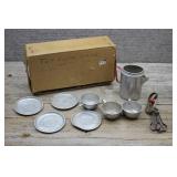 VTG Aluminum Children's Toy Kitchen Set 1940-70s