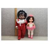 Two Vtg Dolls; African American Baby & Dancerella
