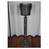 Brass Pedestal w/Brass Ice Bucket
