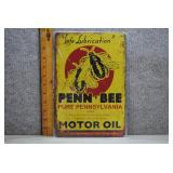 Pen-Bee Pure Pennsylvania Motor Oil Tin Sign