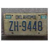 1980 Vtg Oklahoma License Plate