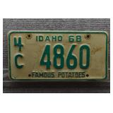 1968 Vtg Idaho License Plate