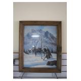 VTG Framed Print 'Indian Trackers in the Snow'