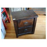 Dark Wood 2-drawer Night Stand