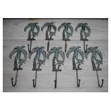9 Cast Iron Palm Tree Coat Hooks