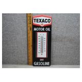 Texaco Motor Oil Ad Metal Sign/Thermometer