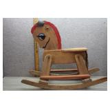 Vintage Wooden Rocking Horse Toy