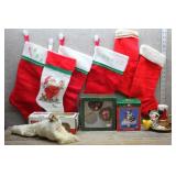 Vtg Christmas Collectibles-Felt Stocking,Ornaments