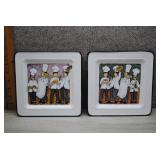 2 Brunelli Four Chefs Square Salad Plates