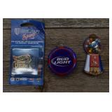 PepsiColaMagnet,NIP HotWheelsPin,BudLight Ornament