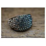.925 Sterling Silver Rhinestone Ring Sz7