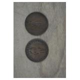 Two 1837 Province of Lower Canada Bank Tokens