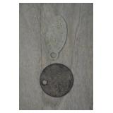 Antique Metal Key Fob Registry Tag, Metal Tag