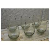 6 Vintage Libbey Stemless Wine Glasses