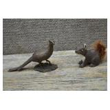Sm Vtg Metal Avon Pheasant,Ceramic Squirrel