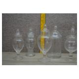 Vtg Clear Glass Apothecary Jar Candy Buffet Lot