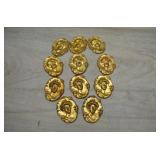 11 Gold Tone Cameos for Jewelry