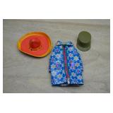 Mattel Skipper Raincoat, GI Joe Cap, Doll Sombrero