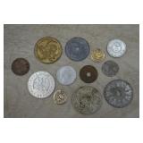 Assorted Vintage Tokens, Foreign Coins, etc