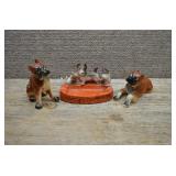 Vtg Boxer Salt & Pepper,Scottish Terrier Ashtray