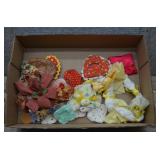 Assorted Fabric, Crochet, etc Decor and CoinPurses