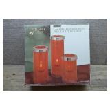 Holiday Time Glass Cylinder w/Tea-light Inserts