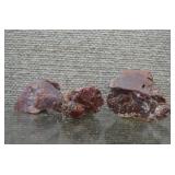 3 Red Moss Agate Specimens