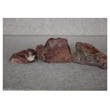 3 Red Moss Agate Specimens