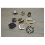 Lot of Antique Unmatched Cufflinks, Studs, & Pins