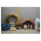 Lot of Christmas Decorations-Nativity Set, etc.