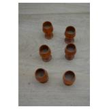 Vtg Mid Century Wooden Decanter & Goblet Set