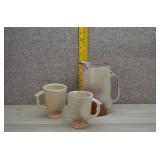 Vtg Studio Pottery Ceramic Pitcher & Mug Set