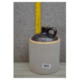 Vtg Two Tone Stoneware Whiskey Jug with Cork