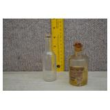 2 Vintage Corked Typewriter Oil Glass Bottles