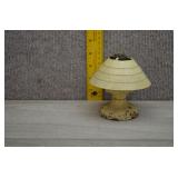 Vtg Yellow Metal Mushroom Table Oil Lamp Base