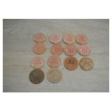 Vtg Wooden Nickel Tokens From Sambo's Restaurants