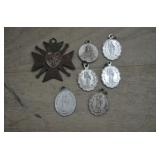 Vtg German WW2 Merit Cross & St. Benedict Medals