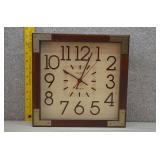 Avante Quartz Wall Clock w/Square Wooden Frame