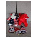 Lot of Patriotic Items-Vtg 1999 'Spangle' the Bear