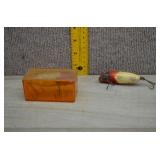 Vtg South Bend Wood Fishing Lure & Case