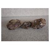 3 Red Moss Agate Specimens